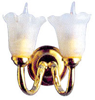 Dollhouse Miniature Double Frosted Tulip Wall Sconce